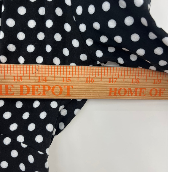 Favlux Deep V-Neck Polka Dot Faux Button Front Pullover Top Small Fitted Cropped - Picture 9 of 11